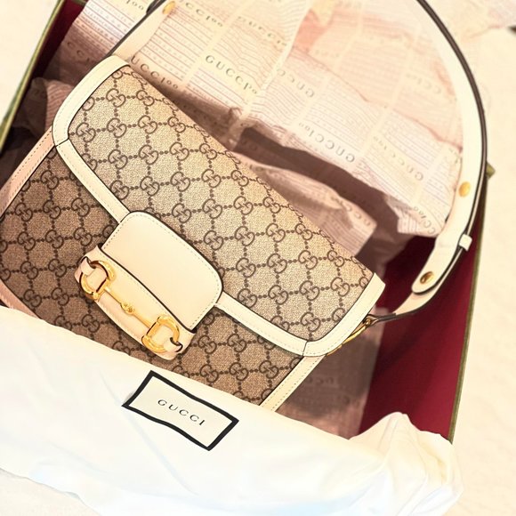 GUCCI HORSEBIT 1955 SHOULDER BAG GG SUPREME CANVAS - Picture 2 of 6